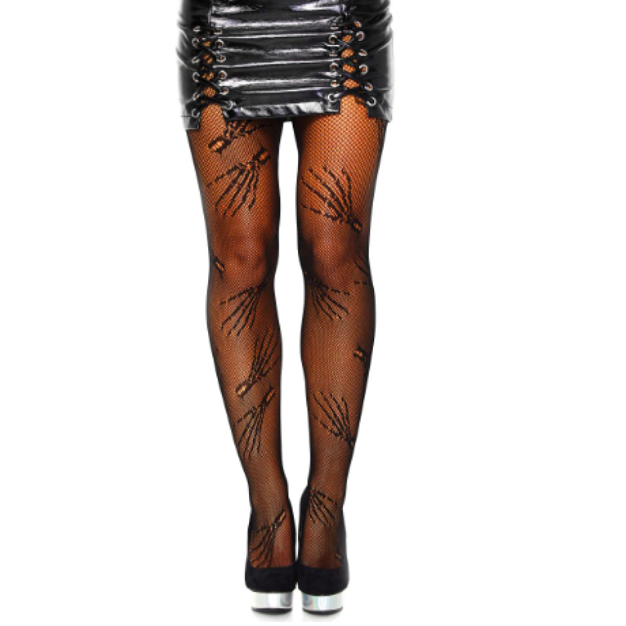 Ciorapi Zombie, Leg Avenue, Poliamidă/Nylon/Spandex, Negru, Mărime universală