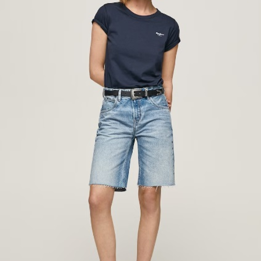 Pantaloni scurți relaxed fit din denim, cu betelie pentru a putea fi purtați cu o curea în talie, de la Pepe Jeans London