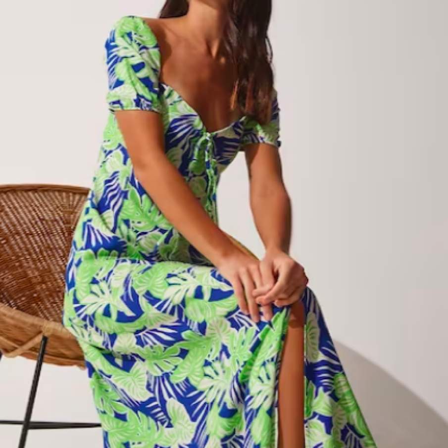 Happiness İstanbul Rochie maxi cu imprimeu tropical