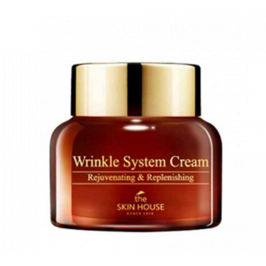 Cremă pentru Față Antirid cu Colagen The Skin House Wrinkle System. Conține și adenozină, acid hialuronic și caprifoi japonez și este recomandată îndeosebi tenului ridat și lipsit de fermitate