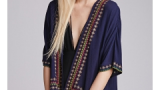 Fringed Geo-Trimmed Kimono