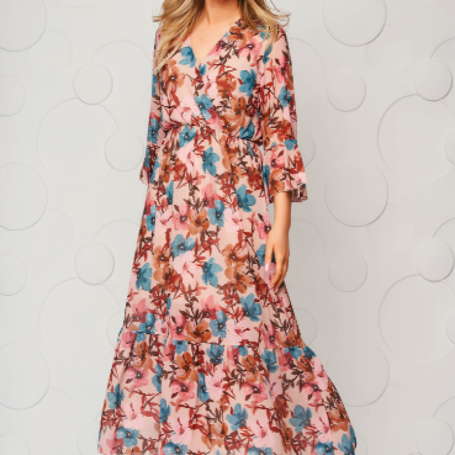 Rochie maxi cu imprimeu floral 