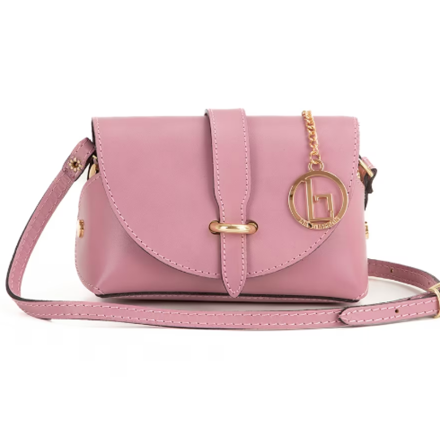 Lia Biassoni, Geantă crossbody de piele Gerace, Roz