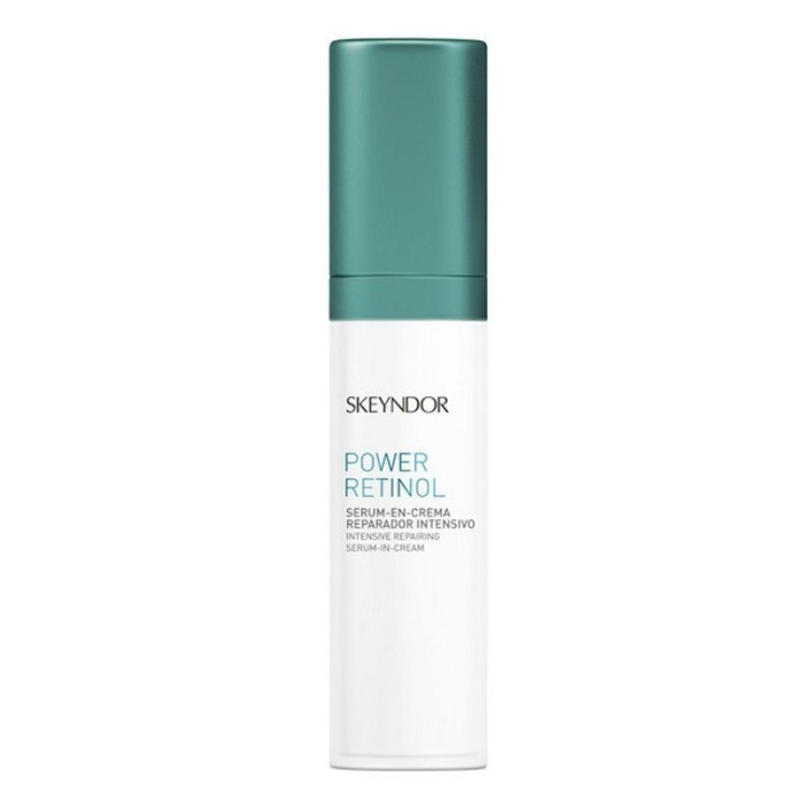 Ser-Crema Intens Reparator - Skeyndor Power Retinol dispune de o formulă inovatoare anti-îmbătrânire care se bazează pe sinergia ingredientelor sale active ce acționează distinctiv și se amplifică reciproc pentru a produce un rezultat superior 