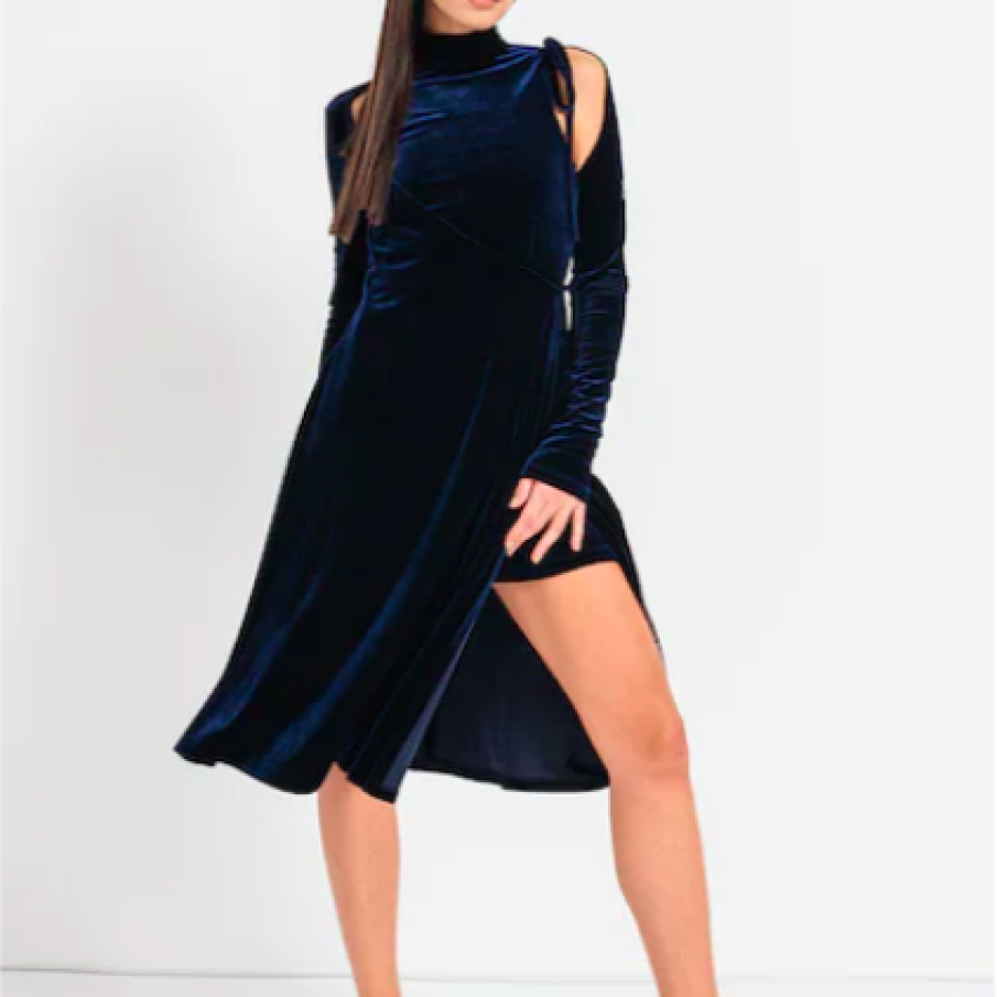 Versace Jeans Couture Rochie petrecută catifelată asimetrică