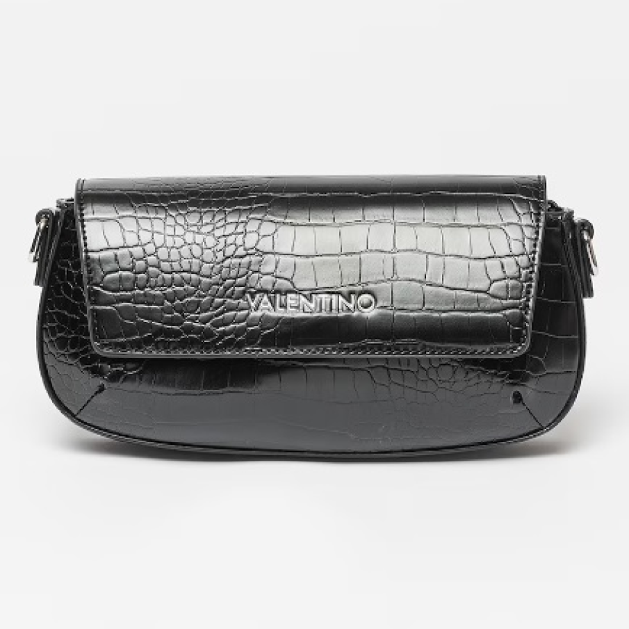 Geantă crossbody dreptunghiulară, de piele ecologică cu aspect de piele de crocodil, by Valentino Bags