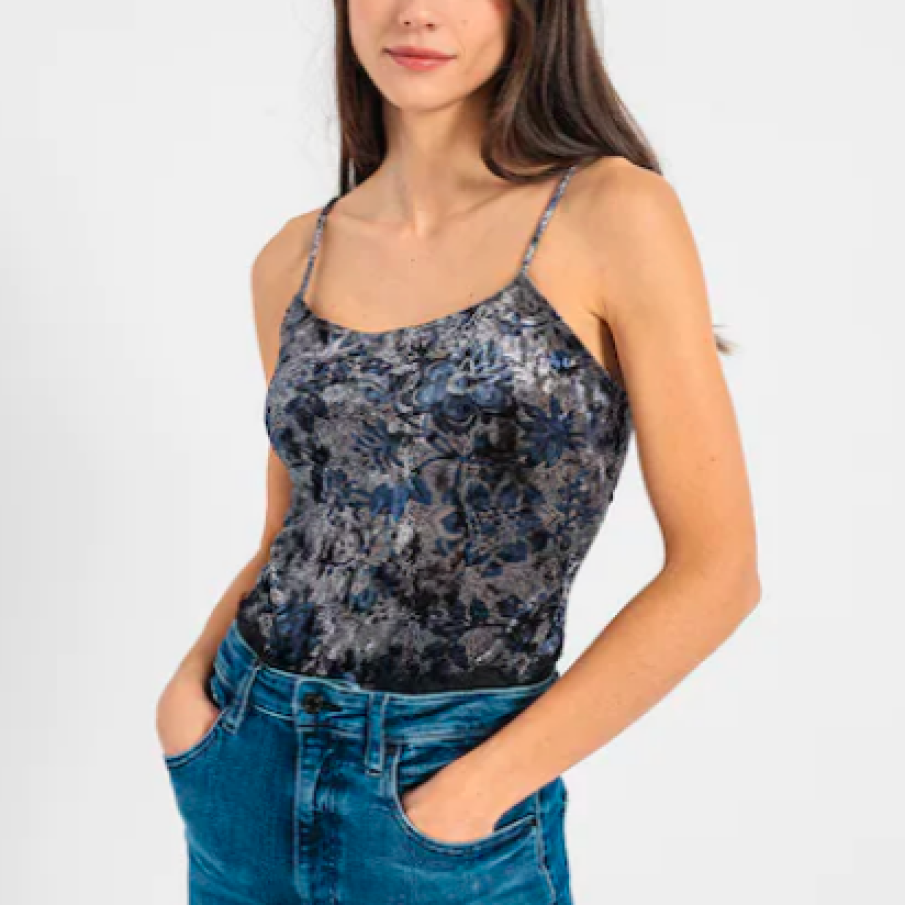 GUESS JEANS Body de catifea cu decupaj pe spate