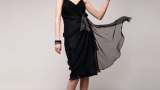 Little black dress cu funda din satin