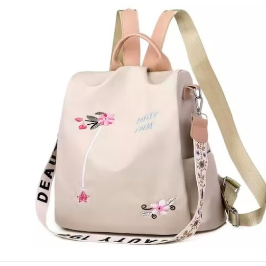 Rucsac damă Oxford casual brodat, antifurt, impermeabil