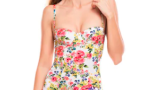 Costum de baie întreg, cu imprimeu floral colorat, Dolce & Gabbana, multicolor