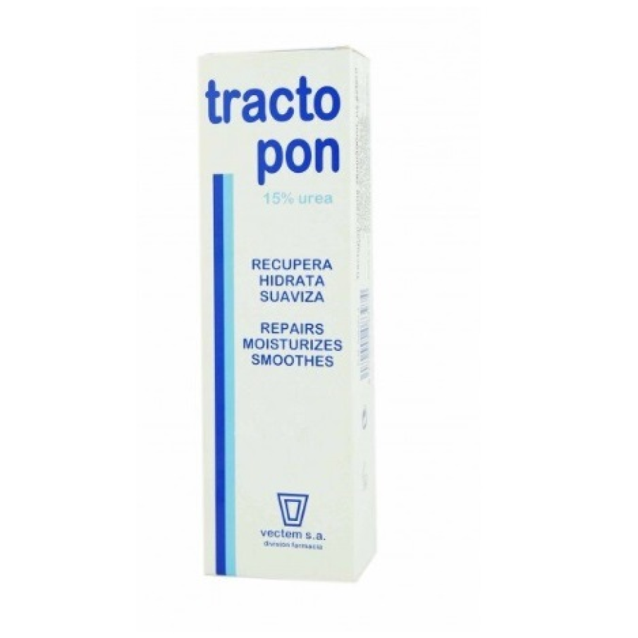 Cremă Tractopon cu uree 30% dedicată pielii uscate a călcâielor. Conține și alte ingrediente emoliente special formulate pentru îngrijirea intensivă a anumitor zone.